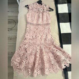 Bardot Blush Lace Dress